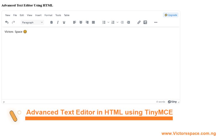 Advanced text editor in HTML using TinyMCE