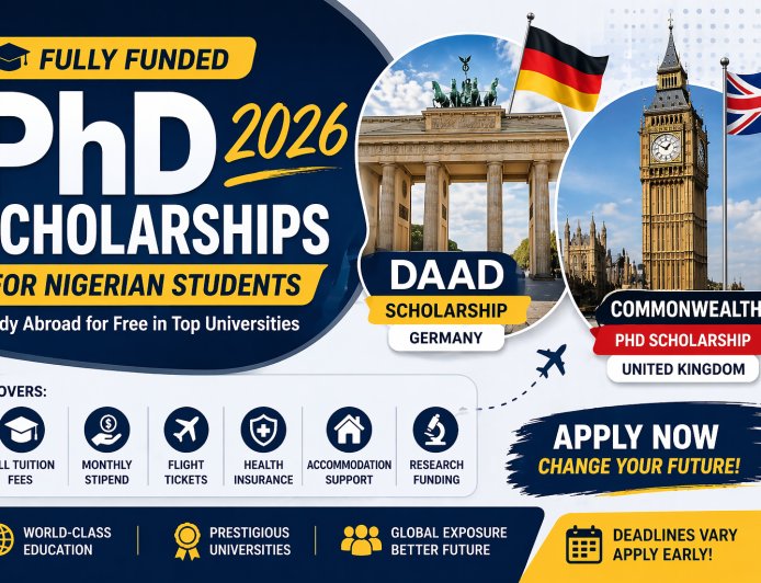 Fully Funded PhD Scholarships 2026 for Nigerian Students (Apply Now – DAAD & Commonwealth)
