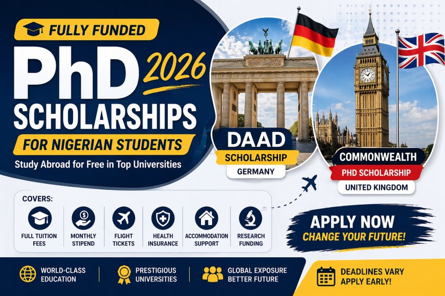 Fully Funded PhD Scholarships 2026 for Nigerian Students (Apply Now – DAAD & Commonwealth)